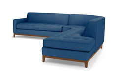 Monroe Drive 3pc Sleeper Sectional :: Leg Finish: Pecan / Configuration: RAF - Chaise on the Right / Sleeper Option: Deluxe Innerspring Mattress
