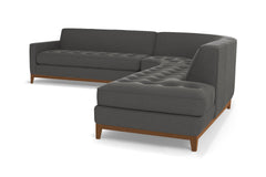 Monroe Drive 3pc Sleeper Sectional :: Leg Finish: Pecan / Configuration: RAF - Chaise on the Right / Sleeper Option: Deluxe Innerspring Mattress