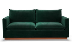 Olivia Queen Size Sleeper Sofa Bed :: Leg Finish: Pecan / Sleeper Option: Deluxe Innerspring Mattress