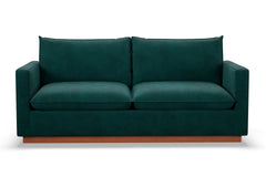 Olivia Queen Size Sleeper Sofa Bed :: Leg Finish: Pecan / Sleeper Option: Deluxe Innerspring Mattress