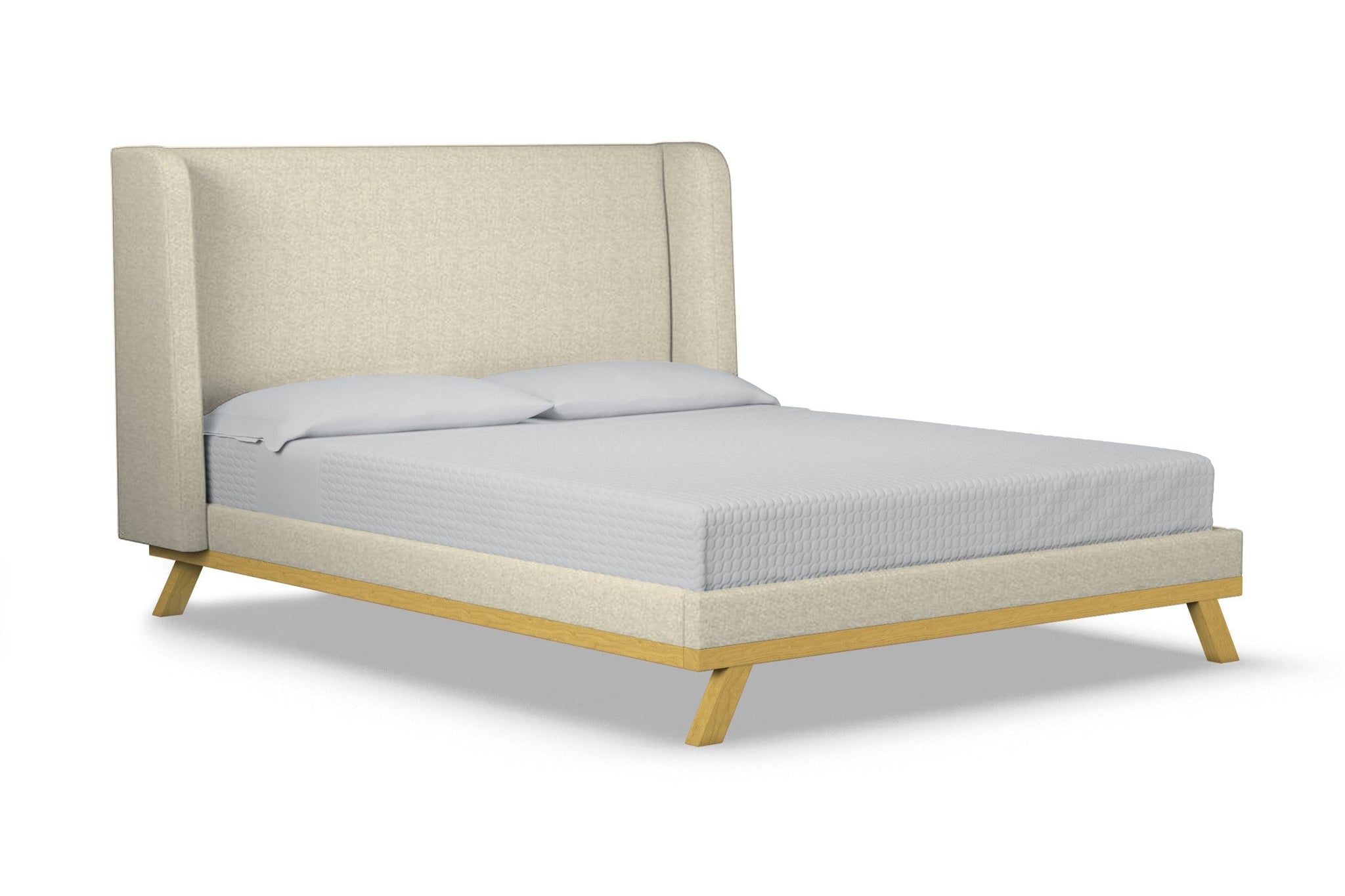 Tatum Upholstered Platform Bed :: Leg Finish: Natural / Size: King