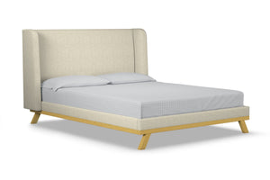 Tatum Upholstered Platform Bed :: Leg Finish: Natural / Size: California King